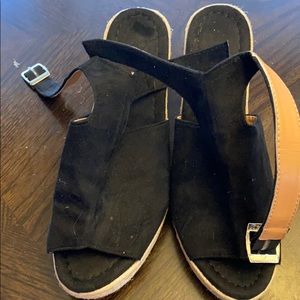 Unbranded black suede wedges